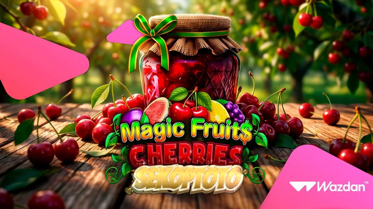 Tampilan visual mesin slot Magic Fruit$: Cherries dengan simbol buah klasik dan elemen modern
